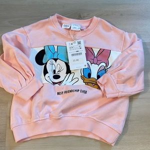 Zara Disney Baby Pink Mini Mouse Sweatshirt